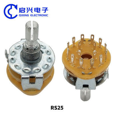 Qualité 2pcs RS25 Commutateur à bande rotative 2 pôles 6 position DC30V 0,3A usine