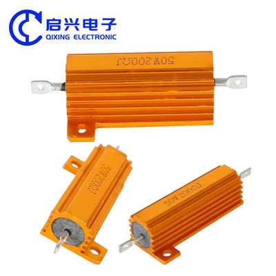 Résistance de charge à haute tension 12V 50W 200 ohms RX24 Résistance de boîtier en or en aluminium
