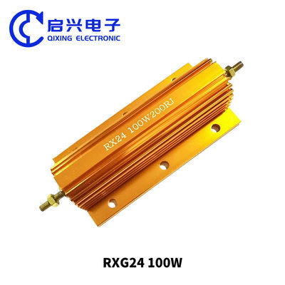 RX24 RXG24 Résistant à plaie de fil 100W 200RJ avec coque en aluminium doré