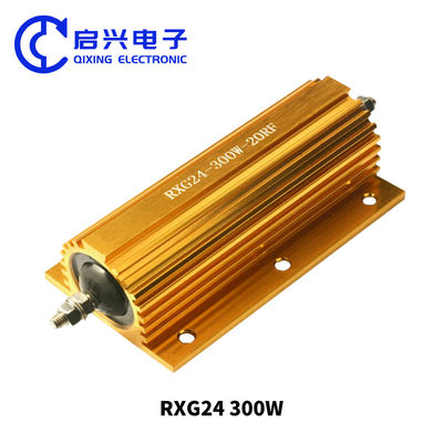RX24 Résistant à enroulement par fil de haute puissance RXG24 300w 20 Ohm Casse en or en aluminium Résistant à dissipation thermique