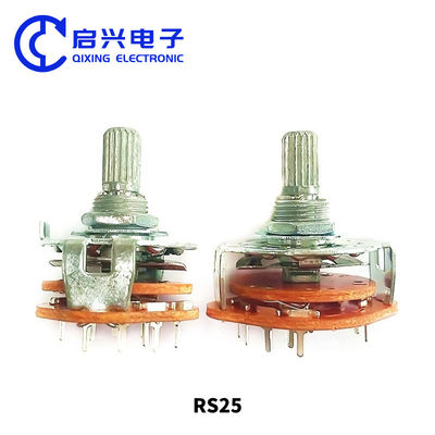 2 pièces RS25 potentiomètre commutateur à bande rotative 3 pôles 4 position
