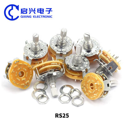 2 pièces RS25 potentiomètre commutateur rotatif 2*5 Fichiers 10000 Cycles