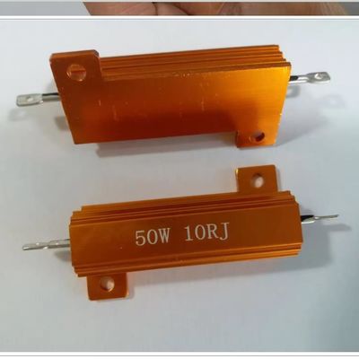 Résistant en fil de fer 50w 10 Ohm 10rj RX24 Résistant à haute puissance en coque en or en aluminium