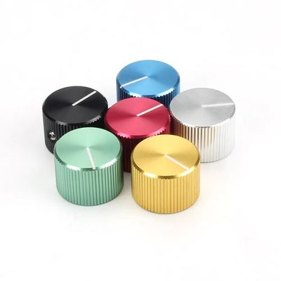 Bouton de réglage du volume en aluminium noir argent bleu jaune avec vis réglée