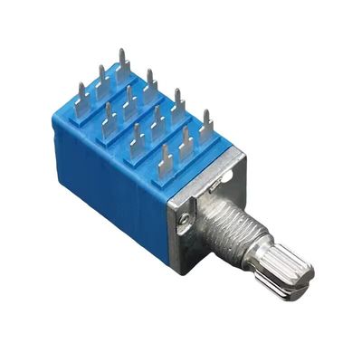 Potentiomètre à 12 broches de 9 mm 4 gangs, avec allumage de lumière à LED, potentiomètre rotatif