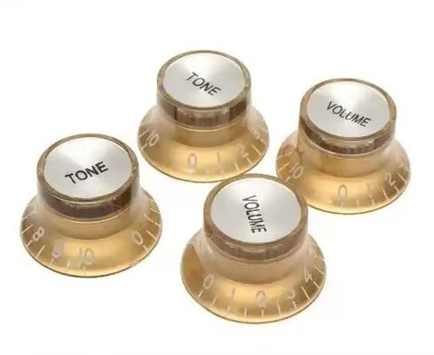 Vente en ligne de bouton de guitare réfléchissante, bouton de vitesse de style chapeau, bouton de guitare de contrôle du volume/ton