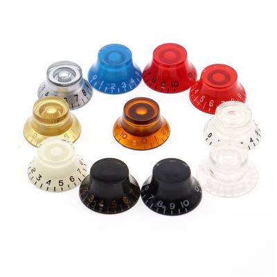 Bouton de volume de guitare électrique multicolore haut chapeau droit Bouton de régulation de vitesse de guitare plastique