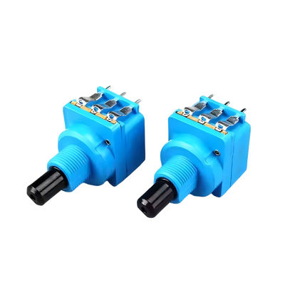 Série WH116AK Dimmer potentiomètre à double commande B500K à 5 broches avec interrupteur rotatif longueur de la poignée de l'arbre à moitié 16 mm