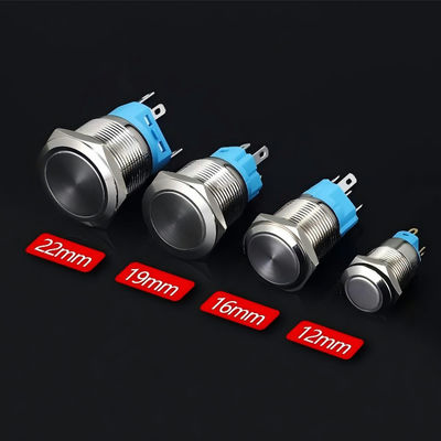 Éclairage de taille découpée de 16 mm Commutateur à bouton de poussée avec indice de courant de 1A pour des solutions d'éclairage personnalisables