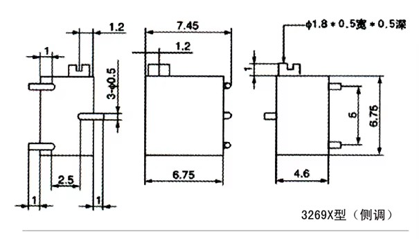 BONENS 3269P SMD Résistant variable de découpage potentiomètre 10k 100k 500k Ohm 0,25w 14