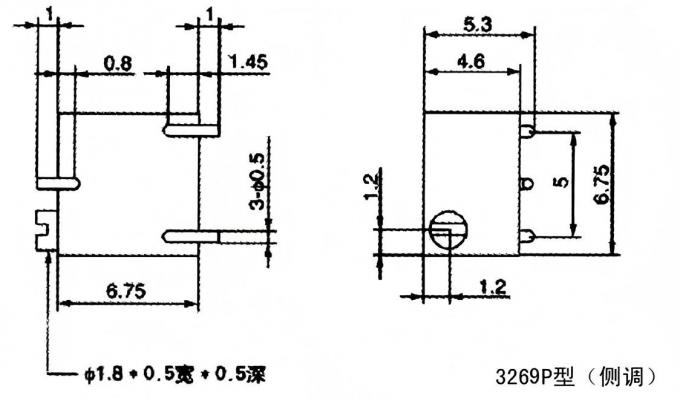 BONENS 3269P SMD Résistant variable de découpage potentiomètre 10k 100k 500k Ohm 0,25w 15