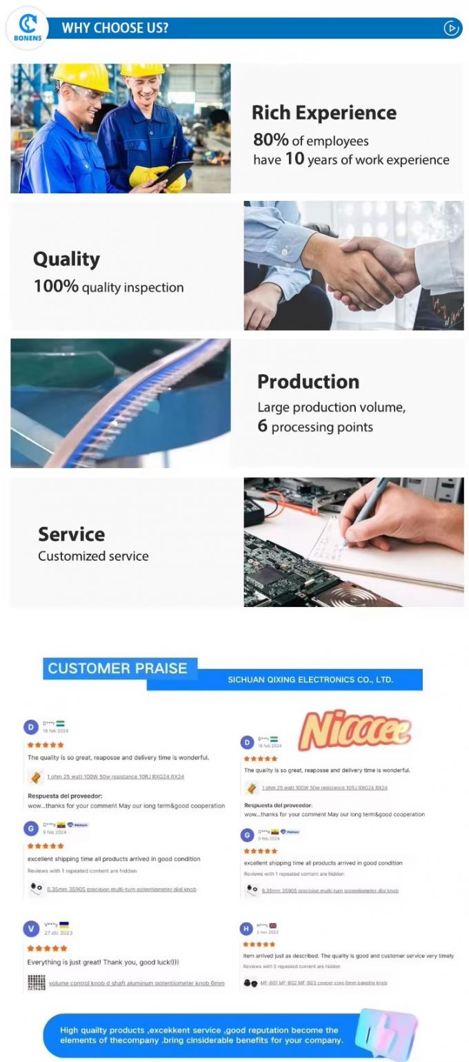 BONENS 3269P SMD Résistant variable de découpage potentiomètre 10k 100k 500k Ohm 0,25w 19