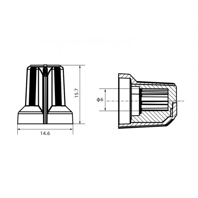 AG1 D Arbre 15X16mm Poign&eacute;es de potentiom&egrave;tre en plastique Divers types d'accessoires &eacute;lectroniques 6