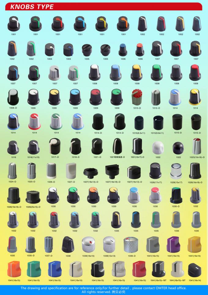 AG1 D Arbre 15X16mm Poign&eacute;es de potentiom&egrave;tre en plastique Divers types d'accessoires &eacute;lectroniques 12