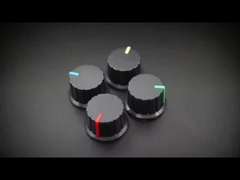 Bouton de potentiomètre pour arbre de Knurl 6 mm en plastique noir avec ligne colorée